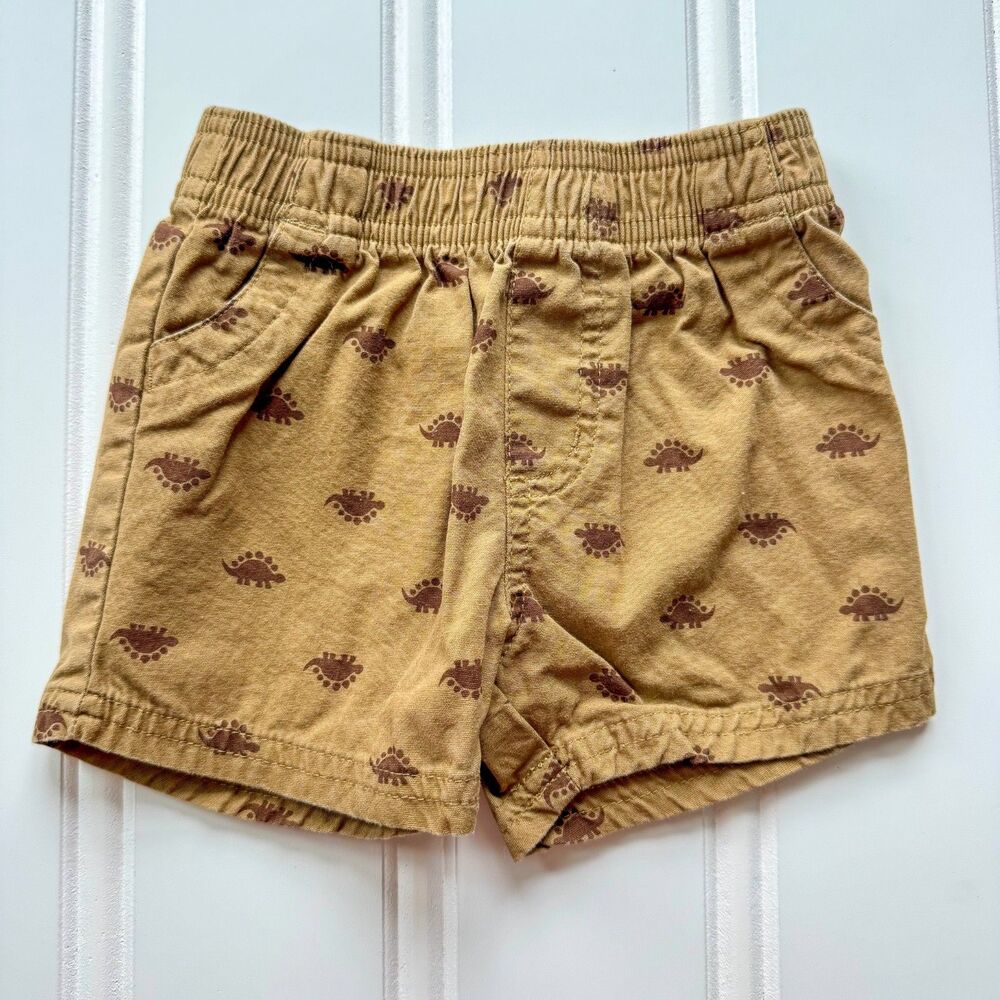 4/$10 - Garanimals Dinosaur Cotton Tan / Khaki Baby Shorts | 6-9 Months